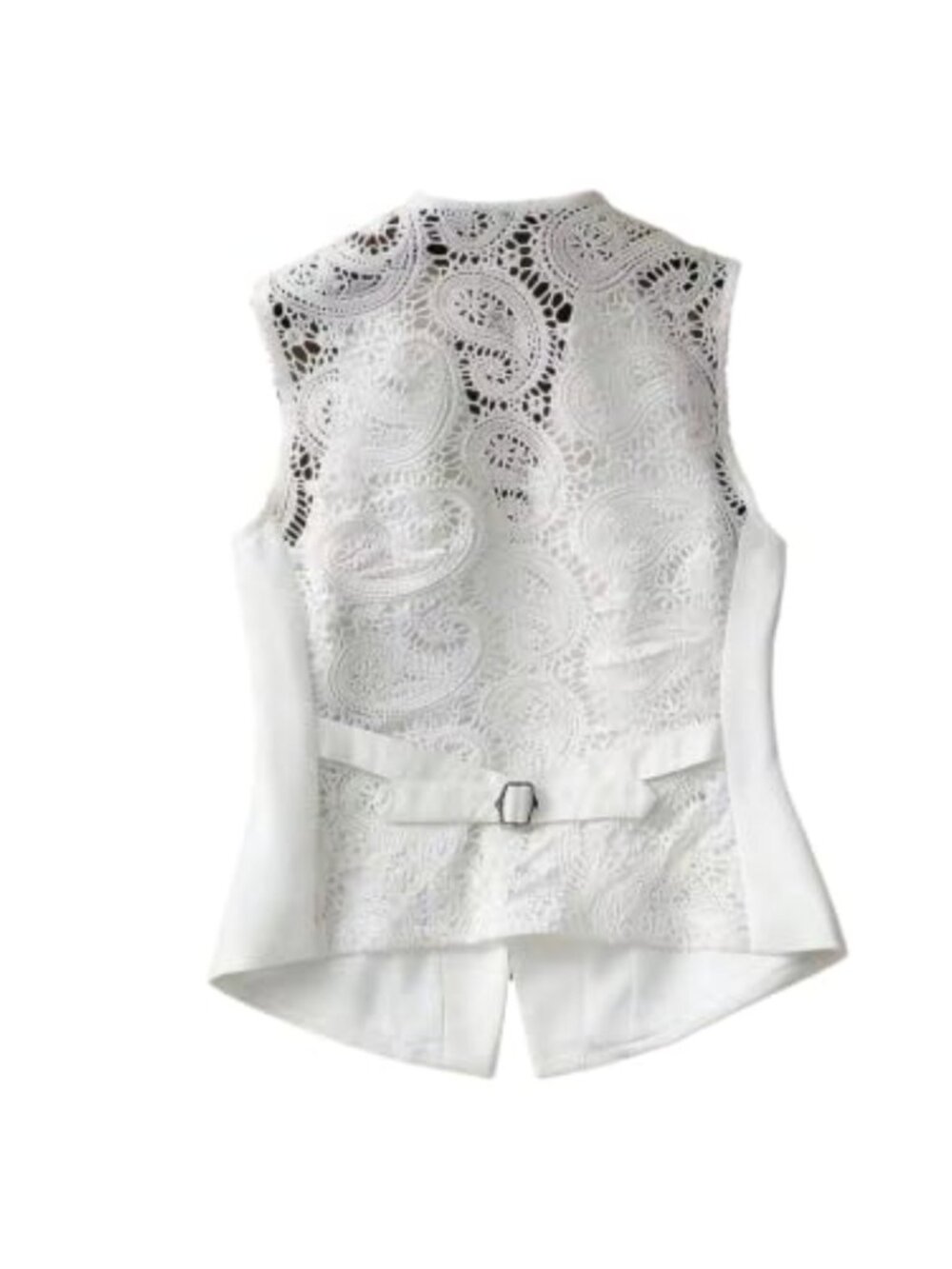 Plus Size Women's Sleeveless Lace Vest V Neck Button Down Waistcoat Dressy